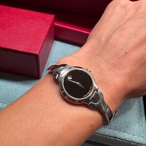 Movado Silver and Black Watch